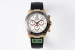Rolex Daytona Rose Gold Black Rubber Strap Chronograph