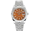 Rolex Datejust 41 Custom Orange Dial Steel