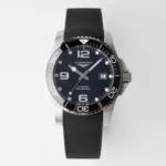 Longines Conquest Black Dial Rubber Strap