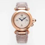 Cartier Pasha de Cartier Ladies Watch Rose Gold Leather Strap