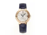 Cartier Ballon Bleu WJBB0080 Rose Gold Blue Leather