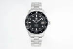 TAG Heuer – Silver Stainless Steel, Black Dial, Automatic Diver Style, 100m Waterproof