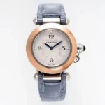 Cartier Pasha de Cartier Watch Rose Gold Blue Leather
