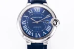 Cartier Ballon Bleu 42mm Blue Leather Watch - Image 2