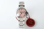 Cartier Ballon Bleu 33mm Pink Dial Steel