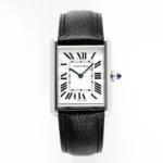 Cartier Tank Must Watch Black Leather Strap
