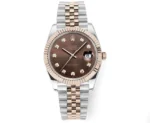 Rolex Datejust 41mm Watch – Brown Dial, Two-Tone Steel and Rose Gold, Fluted Bezel