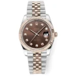 Rolex Datejust 41mm Watch – Brown Dial, Two-Tone Steel and Rose Gold, Fluted Bezel