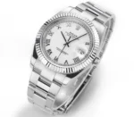 Rolex Datejust 41mm Silver Fluted Bezel White Dial - Image 2