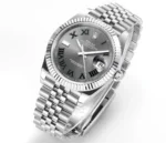 Rolex Datejust 41mm Watch – Silver with Grey Dial, Fluted Bezel - Image 2