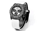 Rolex Daytona Carbon Fiber Custom Edition – Black with White Strap - Image 2