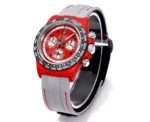 Rolex Daytona Carbon Fiber Night Glow Case Watch – Red Dial, Grey Strap - Image 2