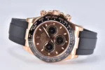 Rolex Daytona Watch with Black Rubber Strap, Brown Dial, and Exquisite - Image 2