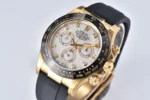 Rolex Daytona 116518 Gold Engraved Natural Cloud Mother-of-Pearl Dial Watches with Black Rubber Strap - Image 2
