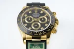 Rolex Daytona – Gold & Black Rubber Strap - Image 2