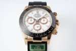 Rolex Daytona Rose Gold Black Rubber Strap Chronograph - Image 2