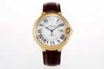 Cartier Ballon Bleu 42mm Gold Automatic Brown Leather