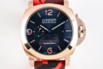 Panerai Luminor Marina Automatic Men’s Watch – Red Camo Rubber Strap, Rose Gold Case, 45mm, Premium Quality - Image 8