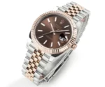 Rolex Datejust 41mm Watch – Brown Dial, Two-Tone Steel & Gold, Fluted Bezel - Image 2