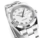 Rolex Datejust 41mm Silver Fluted Bezel White Dial - Image 3