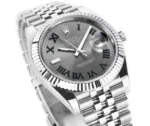 Rolex Datejust 41mm Watch – Silver with Grey Dial, Fluted Bezel - Image 3