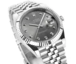 Rolex Datejust 41mm Watch – Silver Dial, Diamond Markers, Stainless Steel Jubilee Bracelet Rolex - Image 3