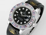 Rolex Yacht-Master “Heavy Edition” – Black Dial with Rainbow Bezel, Rubber Strap - Image 3