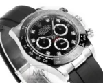 Rolex Daytona 4130 Black Dial Rubber Strap Men’s Chronograph - Image 3
