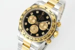 Rolex Daytona Watch – Two-Tone Stainless Steel and Gold, Black Dial, Chronograph - Image 3
