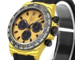 Rolex Daytona Carbon Fiber Night Glow Case Watch – Yellow with Black Strap - Image 3