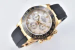 Rolex Daytona 116518 Gold Engraved Natural Cloud Mother-of-Pearl Dial Watches with Black Rubber Strap - Image 3