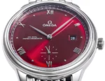 Omega De Ville Prestige Red Dial Steel Watch - Image 8