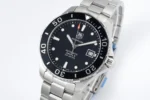 TAG Heuer – Silver Stainless Steel, Black Dial, Automatic Diver Style, 100m Waterproof - Image 3