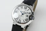 Cartier Ballon Bleu 33mm Silver White Leather - Image 3