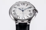 Cartier Ballon Bleu 42mm Silver Black Leather - Image 4