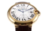 Cartier Ballon Bleu 42mm Gold Automatic Brown Leather - Image 7