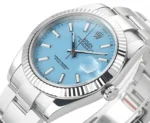 Rolex Datejust with 3235 Movement – Silver Stainless Steel, Ice Blue Dial, Fluted Bezel - Image 3