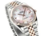 Rolex Datejust 41mm Watch – Two-Tone Stainless Steel and Rose Gold with Pink Dial, Diamond Markers - Image 3