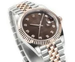 Rolex Datejust 41mm Watch – Brown Dial, Two-Tone Steel and Rose Gold, Fluted Bezel - Image 3