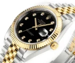 Rolex Datejust 41mm Watch – Two-Tone Steel and Gold with Black Diamond Dial - Image 4