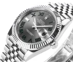 Rolex Datejust 41mm Watch – Silver with Grey Dial, Fluted Bezel - Image 4