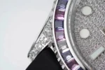 Rolex Yacht-Master 42mm Platinum Case Watch with Diamond & Amethyst Bezel and Black Rubber Strap - Image 4