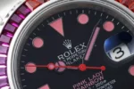 Rolex Submariner Rainbow Bezel Watch – Black Dial with Pink Markers, 40mm Stainless Steel Case - Image 4