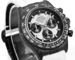 Rolex Daytona Carbon Fiber Custom Edition – Black with White Strap - Image 4