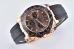 Rolex Daytona Watch with Black Rubber Strap, Brown Dial, and Exquisite - Image 4