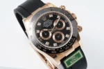Rolex Daytona Rose Gold Black Dial Rubber Strap - Image 4