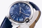 Cartier Ballon Bleu 42mm Blue Leather Watch - Image 4