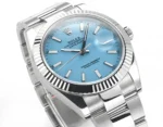Rolex Datejust with 3235 Movement – Silver Stainless Steel, Ice Blue Dial, Fluted Bezel - Image 4