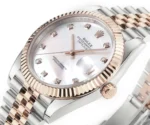 Rolex Datejust 41mm Watch – Two-Tone Stainless Steel and Rose Gold with Pink Dial, Diamond Markers - Image 4