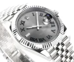 Rolex Datejust 41mm Watch – Silver with Grey Dial, Fluted Bezel - Image 5